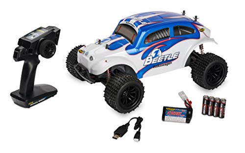 CARSON 500404142 - Coche teledirigido (Escala 1:10, VW Beetle FE 2,4 GHz, 100% RTR, vehículo teledirigido, Incluye Pilas y Control Remoto, 2 WD, carrocería Impresa, Instrucciones, Off Road Truggy)