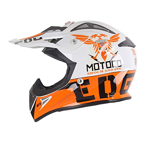 Casco de Motocross Casco de Moto Integral ECE Homologado Casco De Motocross Oneal Transpirable y cálido Cuatro Estaciones para niños, quad, bicicleta,ATV,Go Karting B,XL