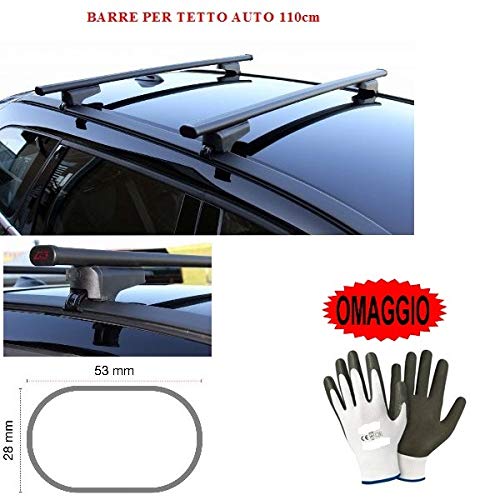 Compatible con Opel Astra Sport Tourer 5p 2014 Bares RACKF DE Techo para Coche Barra DE 110CM para Coche con Barrera Alta Y Baja ADJUNTA Completamente AL Rack DE Techo Rack DE Acero Negro