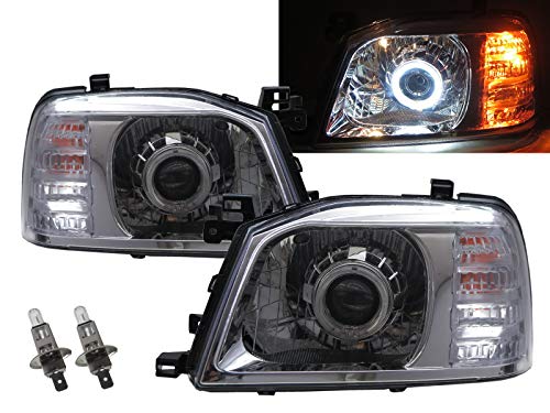 CrazyTheGod Nissan D22 D22 Primera generación 2007-presente Pickup 4D Guía LED Angel-Eye Proyector Faro Faro Faro Cromo China RHD