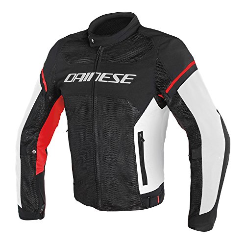 Dainese 1735196_858 Chaqueta Moto Verano, Negro/Blanco/Rojo, 54 EU