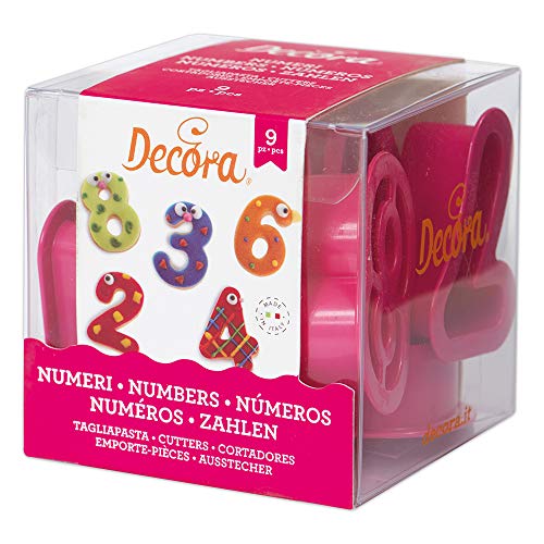 Decora 0255080 Kit 9 CORTADORES NÚMEROS Dim 5,2 X H 2,2 CM