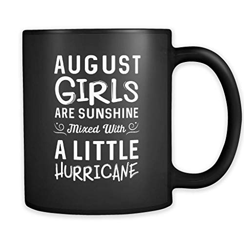 DKISEE August Girls Are Sunshine - Taza de café con texto en inglés "Born in August #a434"