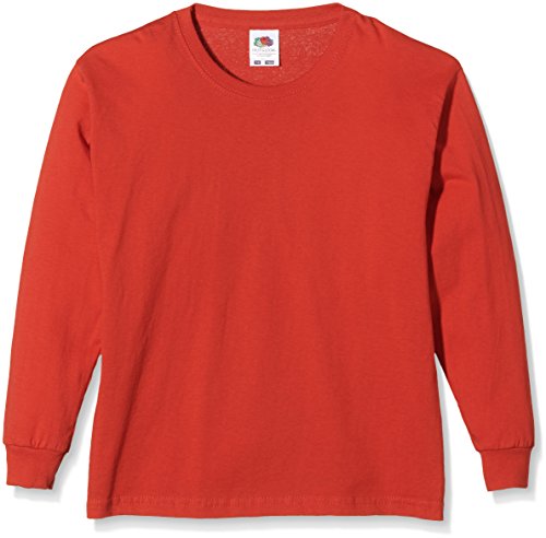 Fruit of the Loom SS019B Camiseta, Rosso, Large (9-11 años) Infantil