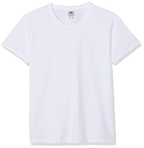 Fruit of the Loom Valueweight - Camiseta para niño Color blanco. 4 años