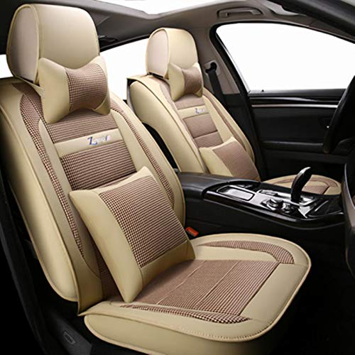 Funda Universal para Asiento De Coche para Nissan Qashqai Kicks Navara D22 Juke X-Trail Leaf Tiida Versa Patrol Livina Np300 Sentra Murano-Beige Luxury