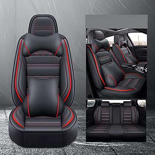 Fundas Asientos Coche Universales para Nissan Qashqai J10 J11 Juke X Trail T32 Navara D22 Blatt Tiida Np300 Versa Murano Tritt Dualis Livina Sunny-Balck Red Luxury