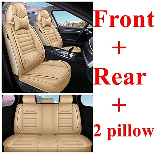 Fundas Asientos Coche Universales para Nissan Qashqai J11 J10 X-Trail T32 Juke Navara D22 Leaf Tiida Np300 Versa Murano Kicks Dualis Livina Accesorios Coche Interior-Beige Luxury