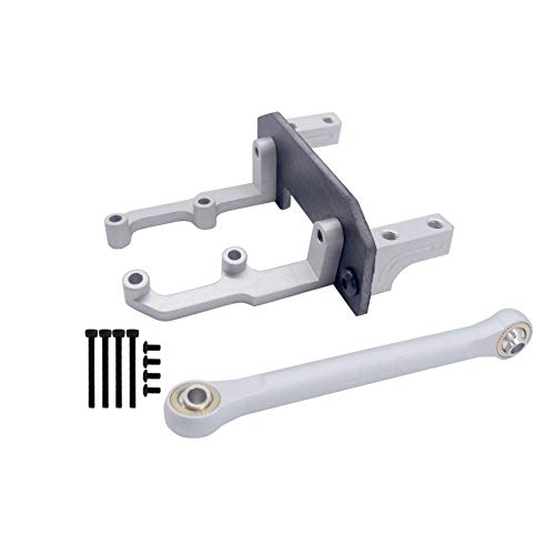 Gaoominy RC 1/10 Eje de CamióN de Aluminio de Montaje Severo+ Soporte de Carbono + Enlace de DireccióN para AXIAL SCX10 II AR44 90046 90047 90060, Plata