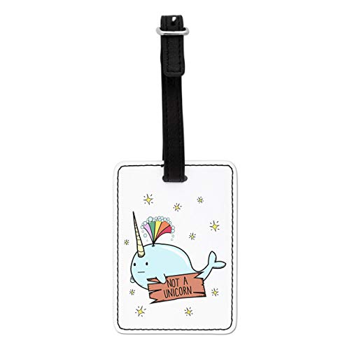 Gift Base Narwhal No un Unicornio Visual Equipaje Etiqueta con Correa Negra