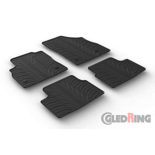 Gledring Alfombrillas de Goma Compatible con Opel Astra K 5-Puertas & Sportstourer 2015 Cambio Manual, Perfil T 4-Partes con Clips de Montaje