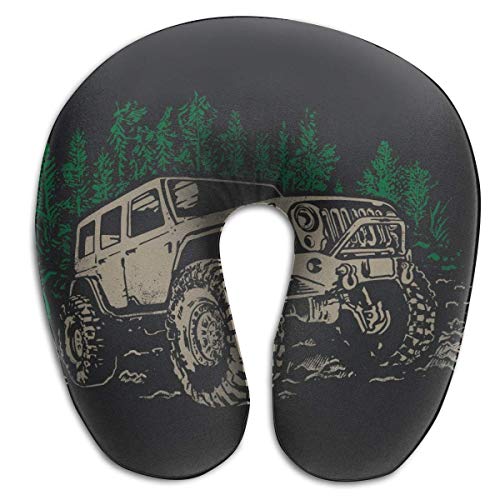 Hdadwy Offroad Sketch Adventure Car Almohada de Viaje En Forma de U Suave y cómoda Almohada de Espuma viscoelástica para el Cuello para niños Adultos