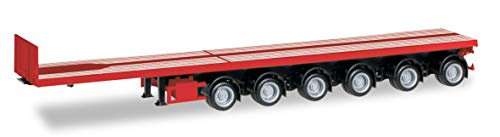 Herpa- Nooteboom Ballasttrailer de Seis Ejes, Rojo tráfico, Mini Remolque para Hacer y Recoger (076715-003)