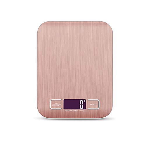 HYISHION Touch Profesional Touch Digital Scale ELECTRÓNICO MEJORAS MEDICIONES Herramientas/Pantalla LCD Plataforma de Acero Inoxidable Digital (Color: Oro de Rosa) SKYJIE (Color : Rose Gold)