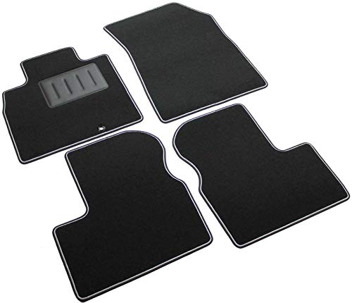 Il Tappeto Auto, SPRINT03304 - Alfombrillas de moqueta para Coche, Color Negro, Antideslizantes, Borde Bicolor, talonera de Goma Reforzada, para Micra K13 de 2010 a 2014, Micra K14 Desde 2014