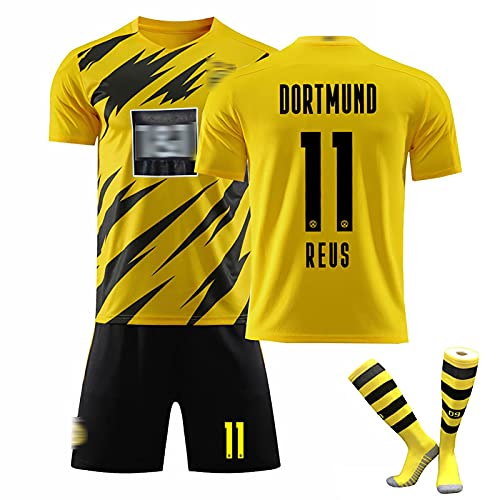 JHJC Uniformes de fútbol para Adultos y niños, Camiseta de fútbol Haaland 9# Uniformes de fútbol Reus 11, Tela Transpirable y cómoda, se Puede Lavar repetidamente 22 B