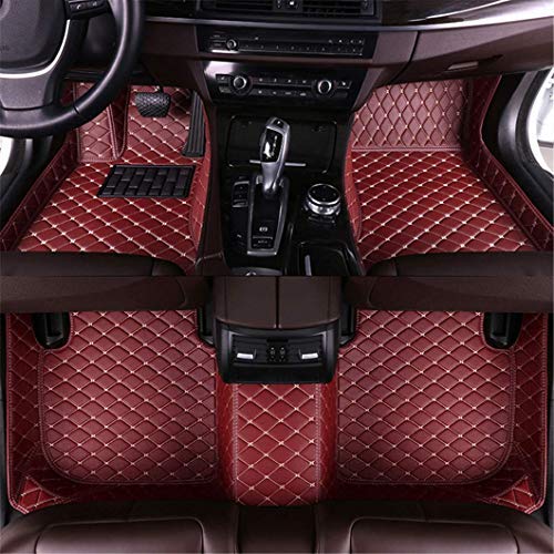 Jiahe El Alfombra Coche para Nissan Bluebird Sylphy G11 2006-2012 El Alfombra Coche para Cuero Esteras Coche Antideslizantes Alfombrillas Moqueta Impermeables Set Negro con Linea Roja