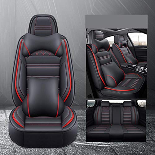 Juego De Fundas De Cuero para Asiento De Coche para Nissan Almera Classic G15 N16 Juke X-Trail T31 T30 Qashqai Patrol Note Leaf Teana Terrano, Balck Red Luxury