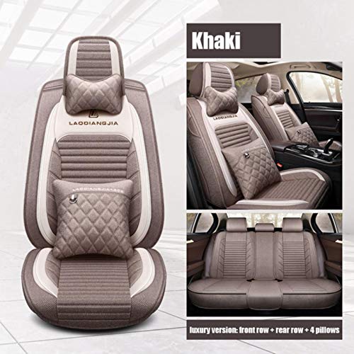 JYPZSH Funda De Asiento De Coche Universal para Nissan All Model Qashqai X-Trail Tiida Murano March Teana Quest Patrol Paladin Auto Car Accessories-Khaki Luxury