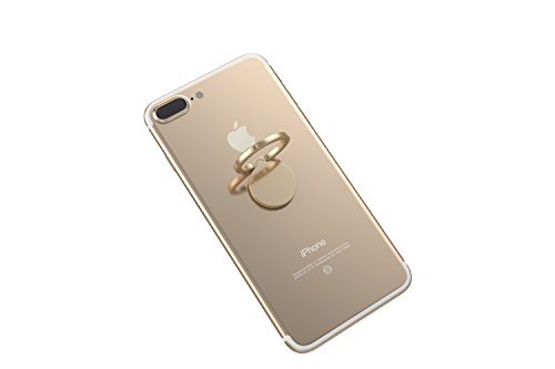 Kronya® | Portaobjetos giratorio 360 ° para smartphone | Sostenedor aptitud dedo coche celular anillo soporte teléfono móvil Apple iPhone iPad 7 8 10 X Samsung Galaxy S8 4 (Oro)