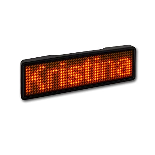 LED Nombre Día/Nombre, 11 x 44 Pixeles, programable mediante USB, color Farbe LED: orange Farbe Rahmen: schwarz
