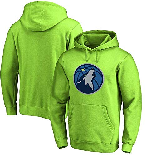 Li Long Sudadera con Capucha de la NBA Camiseta de Baloncesto de los Timberwolves de Minnesota Camiseta Holgada de Manga Larga cómoda y Casual (Color : Green, Size : L)