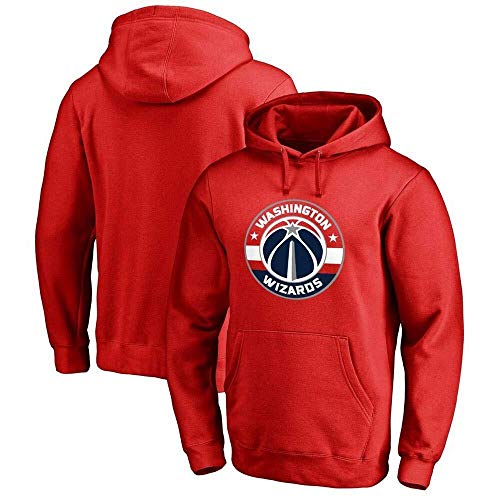 Li Long Sudadera con Capucha for Hombre NBA Washington Wizards Fan Jersey Camiseta de Manga Larga Impreso con Capucha Top Casual Sudadera cómoda Rojo-2-L (Color : 2, Size : XXL)