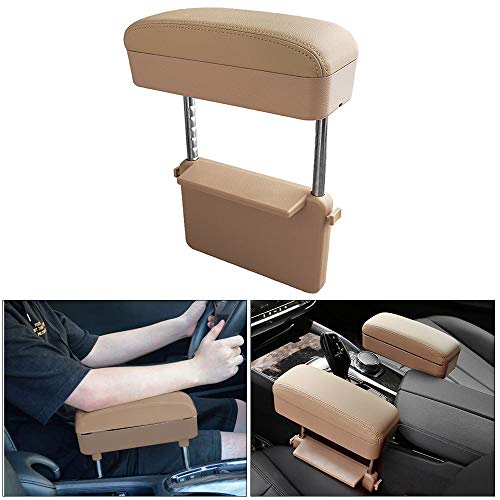 Maibuli Para Nissan Cuero Centro Consola Apoyabrazos Caja de Almacenamiento Altura Ajustable Coches Soporte Beige 1 Unid