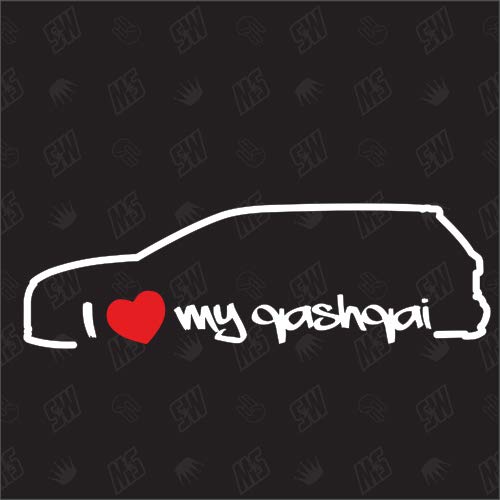 Me encanta mi Quashqai - pegatina compatible con Nissan - desde el año de construcción 2006 - 2013, pegatina, pegatina, tuning