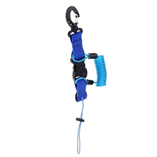 MOUNTAIN MEN Duradera Buceo Correa Espiral Muelle en Espiral cordón de Seguridad de la cámara Accesorios for Piscinas Lago Bay Deportes de Aventura Diver (Color : Blue)