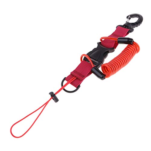 MOUNTAIN MEN Duradera Buceo Correa Espiral Muelle en Espiral cordón de Seguridad de la cámara Accesorios for Piscinas Lago Bay Deportes de Aventura Diver (Color : Red)