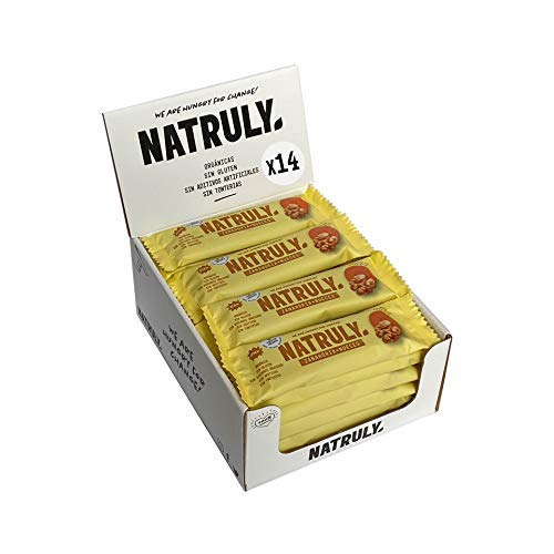 NATRULY Barritas Energéticas BIO Zanahoria + Nueces Sin Azúcar Añadido, 100% Natural y Orgánicas, Sin Gluten, Vegana -Pack 14x40g