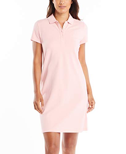 Nautica Women's Easy Classic Short Sleeve Stretch Cotton Polo Dress, Aloha Pink, XX-Large