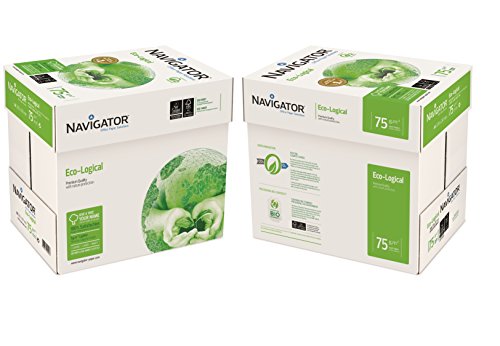 NAVIGATOR NAVA475-2 75 g/m² A4 Eco-logical Papel 10x Reams (5,000 Sheets) - 2x Box