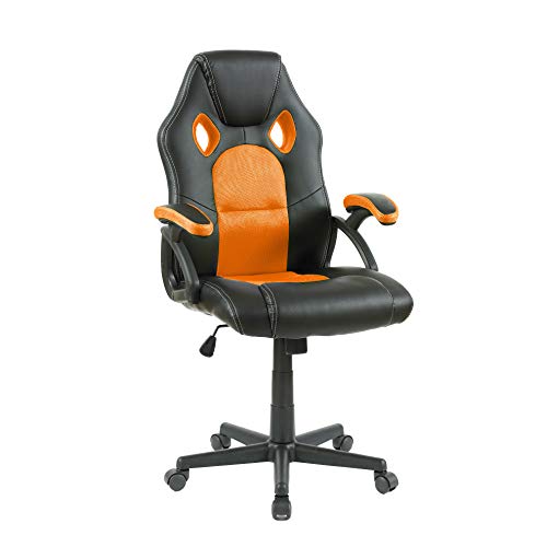 Neo ajustables Respaldo Articulación giratoria piel sintética RED Oficina Renne Juegos estilo Ordenador escritorio silla, Orange & Schwarz