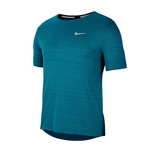 NIKE DF Miler, Camiseta Hombre, Blustery/Reflective Silv, S