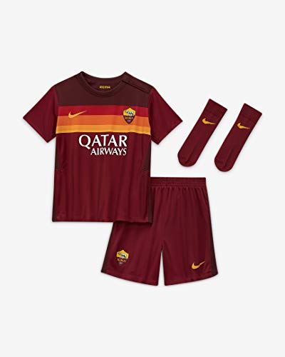 NIKE Roma I NK BRT Kit Hm Football Set, Unisex niños, Team Crimson/Dark Team Red/University Gold Full Sponsor, 6-9M