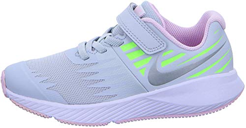 Nike Star Runner (PSV), Zapatillas de Atletismo Niñas, Multicolor (Pure Platinum/Metallic Silver/Lime Blast 005), 31 EU