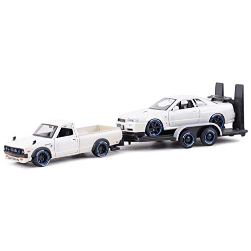 NMBD 1:24 para 1973 DataSun 620 Pick-Up & Skyline R34 GT-R Mie Español Vehículos De Fundición Modelo De Colección Juguetes De Autos Deportivos (Size : Wite Box)