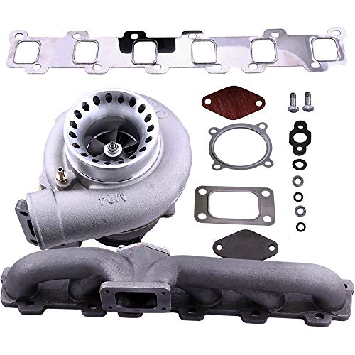 no-branded Turbo Manifold + Turbocompresor for N-i-s-s-a-n Safari Patrol TD42 GQ Y60 GR Petrol 4.2L contra transitorios GT35 GT3582 turbocompresor de Turbo ZHQHYQHHX