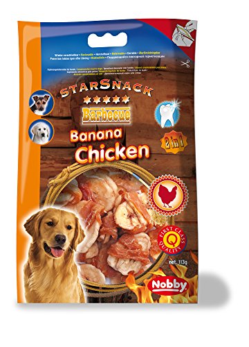 Nobby Jerky Snack Pollo Secado con Plátano para Perro 113 g, paquete de 2