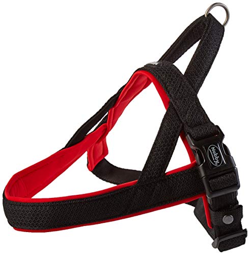 Nobby Norweger Preno - Arnés de malla M-L (L:50 - 64 cm+42 cm; B:25/35 mm), rojo