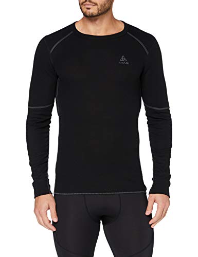 Odlo Bl Top Crew Neck L/S Active X-Warm Camiseta, Hombre, Black, XL