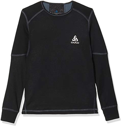 Odlo Bl Top Crew Neck L/S Active X-Warm Kids Camiseta, Niños, Black, 116