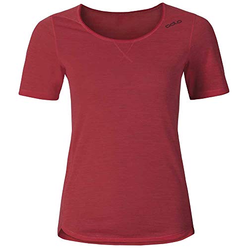 Odlo Camiseta Interior de Cuello Redondo, para Mujer, Mujer, Shirt s/s Crew Neck Revolution TW Light, Bittersweet Melange, Extra-Small