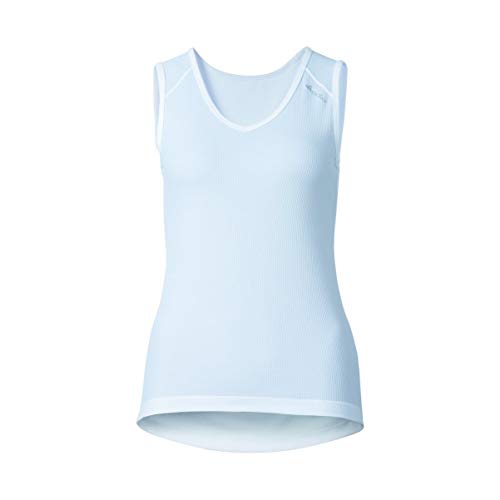 Odlo Cubic Singlet V Camiseta Deportiva de Tirantes, Multicolor (White 10000), XX-Small para Mujer