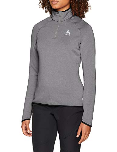 Odlo Midlayer 1/2 Zip Carve Warm Forro Polar, Mujer, Gris (Melange), S