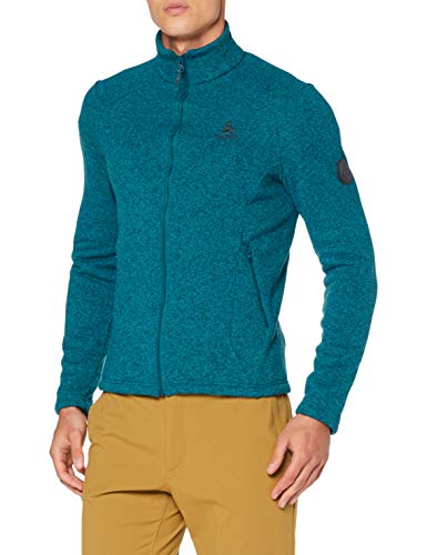 Odlo Midlayer Full Zip Lucma X - Sudadera para Hombre, Primavera/Verano, Hombre, Color Blue Coral Melange, tamaño Extra-Large