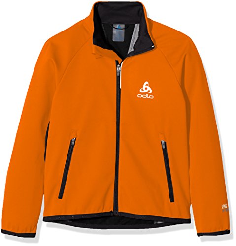 Odlo Niños Jacket Stryn Kids softshelljacken, Otoño-Invierno, Infantil, Color Orangeade - Black, tamaño 140