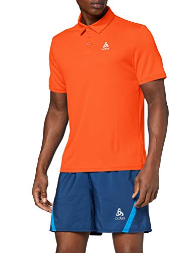 Odlo Polo para Hombre S/S Cardada, Hombre, Polo, 222202_30642_L, Mandarin Red, Large